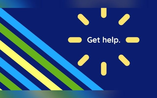 graphic with a dark blue background and diagonal green, yellow, and light blue lines starting from the bottom left corner. Words say Get Help on the right side of the graphic surrounded by sh9ort yellow lines radiating from the words.