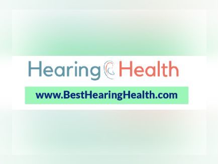 Picture with white background - text says "Hearing Health" with an ear between the words, on the next line it says "www.besthearinghealth.com"