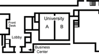 A map of the event spaces at the hotel.